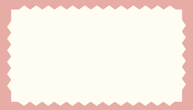 Pink zig-zag frame background, beige design