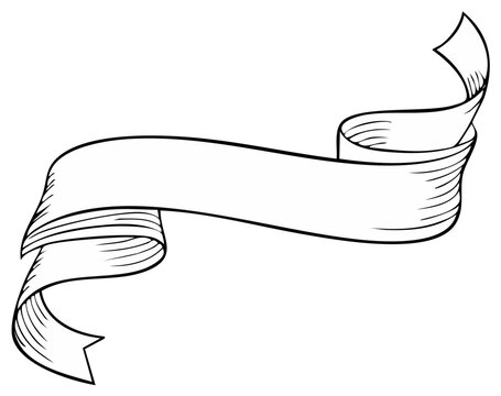 Elegant flowing ribbon banner illustration for text and design elements