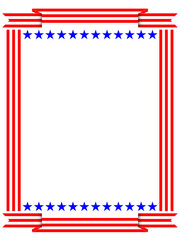 Obraz premium American flag symbols ribbon frame border design template PNG file