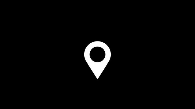 Minimal Location Pin Icon Animation on Black Background &ndash; Map Pointer Navigation Symbol