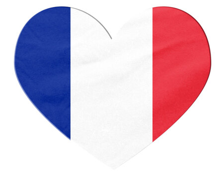France flag heart symbol love patriotism