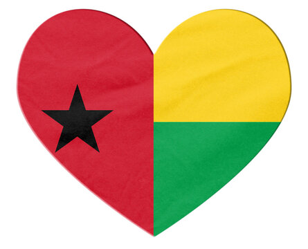 Guinea Bissau national flag in heart shape concept