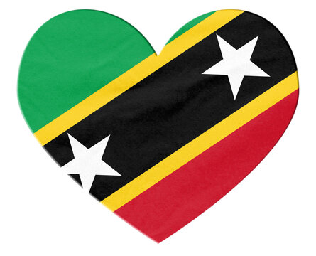 Saint Kitts and Nevis flag heart shape transparent background