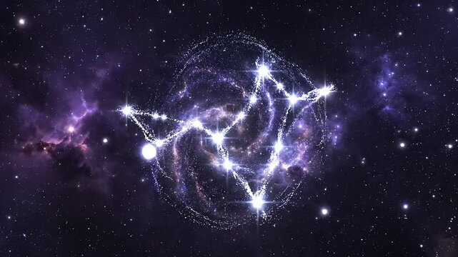 Cosmic galaxy spiral with bright stars in deep space
