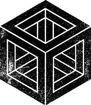 Large vector hexagonal stamp texture with a transparent background