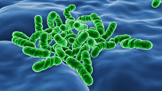 Early localized syphilis infection at cellular level, bacteria clustering near entry site without tissue damage