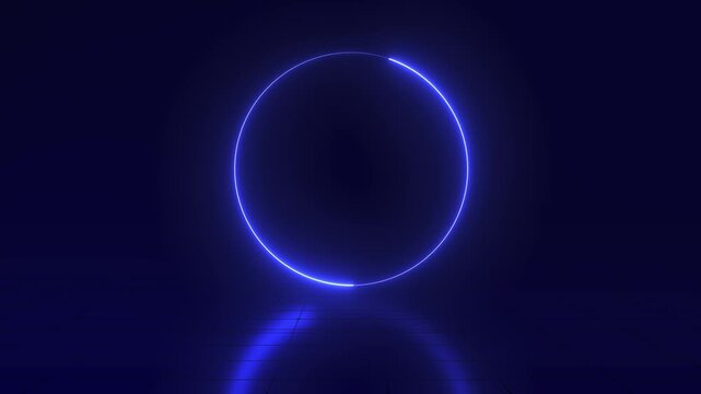 One Minute Glowing Neon Countdown Animation