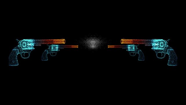 fire truck on a black background. gun shoot motion video movie 