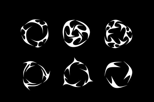 Tribal circle ornaments in edgy vector style. Sharp dark aesthetic for streetwear, tattoos, and band logos. Bold, aggressive, and futuristic design