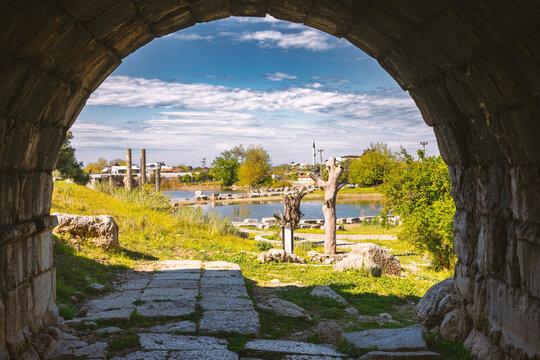 Letoon or Letoum (Turkish: Letoon, Ancient Greek: &Lambda;&eta;&tau;ῷ&omicron;&nu;) in the Fethiye district of Muğla Province, Turkey, was a sanctuary of Leto located 4 kilometres (2.5 mi) south of the ancient city of Xanthos,