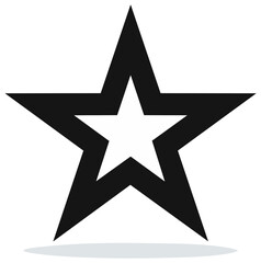 Obraz premium Simple Black Star Outline with Small White Star Shape Inside Isolated