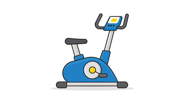 Stationary Exercise Bike Vector Icon for Fitness and Gym Workouts, Modern Flat Illustration with Editable Stroke and Adjustable Line Weight, Minimalist Cardio Equipment Design on White.