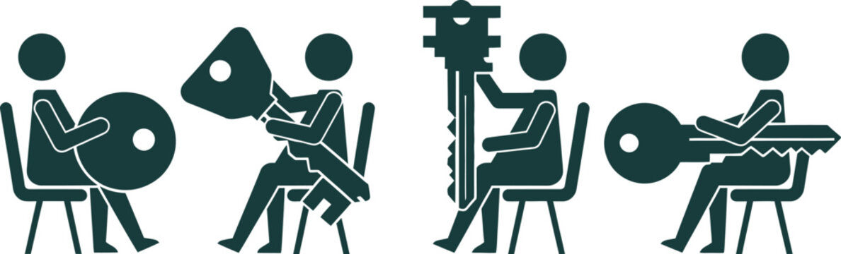 Stylized musical ensemble a dark green illustration of orchestra players performing