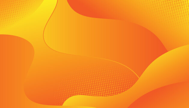 Abstract Orange Gradient Waves Background