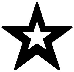 Obraz premium Black and White Star Symbol Silhouette Isolated on White