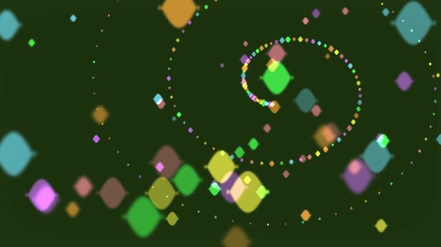 Fluorescent cell nuclei mitosis animation, scientific research, biology lab, dna replication, cellular division, green fluorescent protein