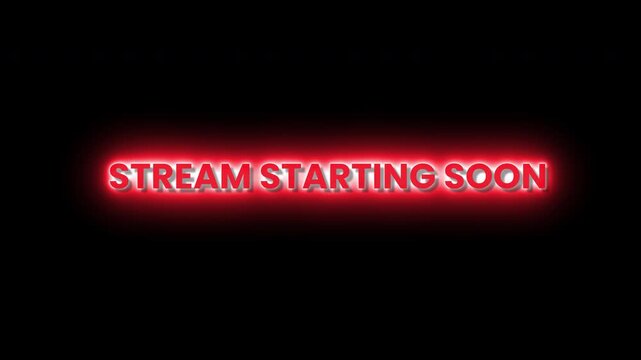Neon Live Stream Overlays With Glowing Text Screens On Dark