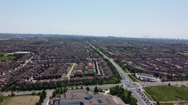 Aerial view of Armadale neighborhood in Markham Ontario