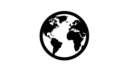 Fototapeta premium Black and white globe earth symbol.