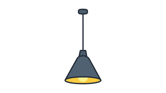 Modern Pendant Lamp Vector Icon with Editable Stroke. Minimalist flat illustration of a hanging ceiling light fixture for interior design, home decor, and lighting concepts. Scalable SVG graphic.
