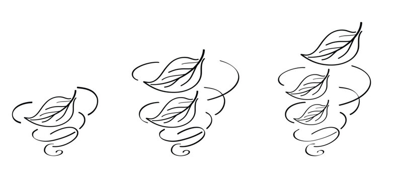 Cartoon falling leaves, autumn siskin. Autumn leaves fall on the ground concept. The symbol of letting go, depression, or change, or in other words, something ends so that something else can begin.