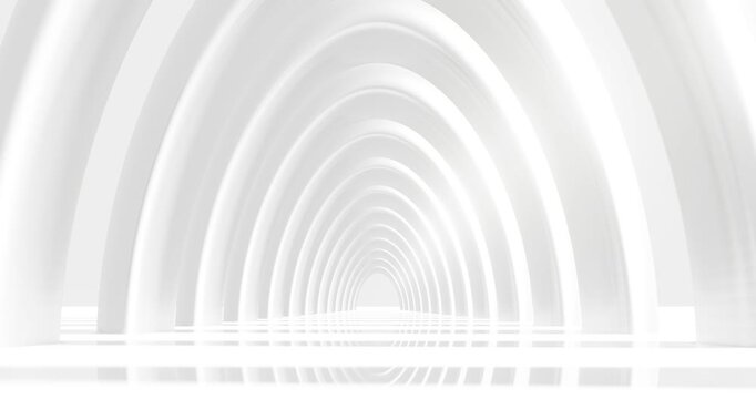 Architecture background arched tunnel 3d Animation