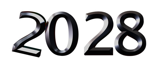 Stylish 2028 text illustration. Perfect for new year designs, greetings, calendars, and f © vegefox.com