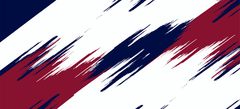 Abstract sport brush texture and pattern on blue background. Wrap car concept with red and white grunge. Vector illustration