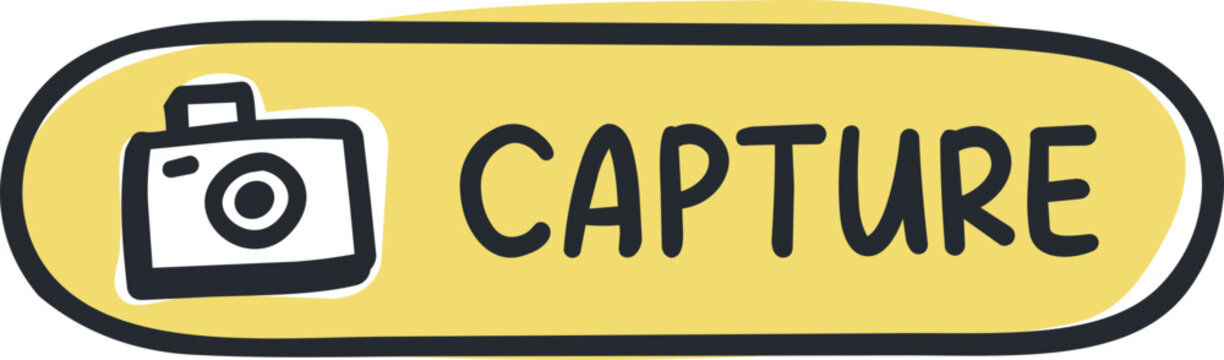 Hand Drawn Doodle Capture Camera Button Icon