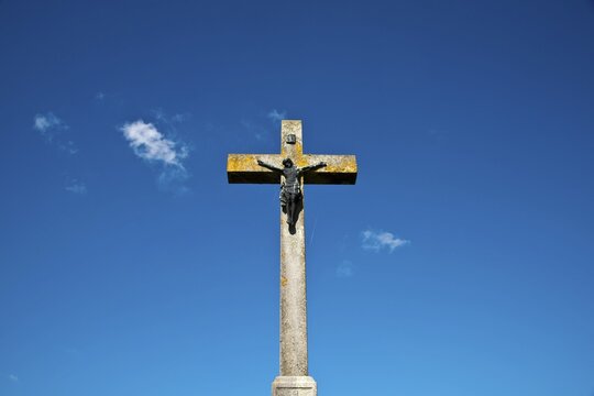 Crucifix, field cross with a Christ figure, Swabian Alb, Baden-W&uuml;rttemberg, Germany, Europe, PublicGround