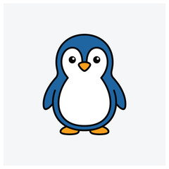 Fototapeta premium Cute blue and white penguin silhouette illustration
