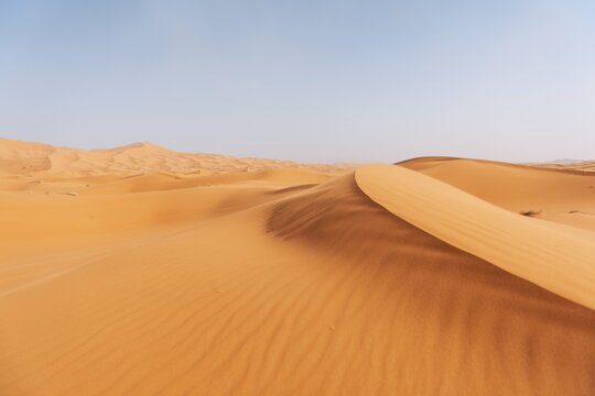 Sand dunes in the desert, dune landscape Erg Chebbi, Merzouga, Sahara, Morocco