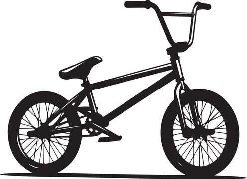 Black BMX bike, bicycle vector, bike silhouette, cycling icon