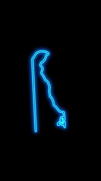 Mobile Vertical Resolution, 2160x3840 Pixels, Delaware State (USA) Map Neon Lights, Delaware State Neon Lights Map Opener Suitable for Elections, July 4th and Memorial Day