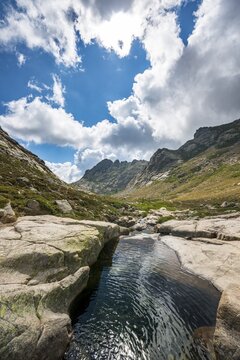 Pool in the mountains, river Golo, Nature Park of Corsica, Parc naturel r&eacute;gional de Corse, Corsica, France