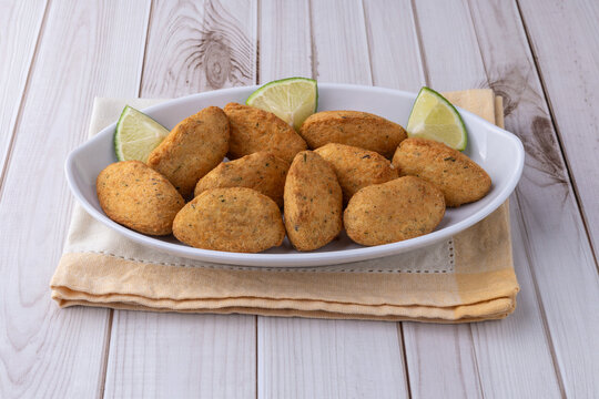 Bolinho de bacalhau or codfish balls, typical portuguese snack