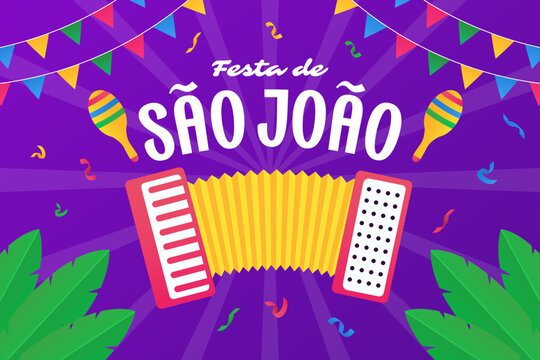 sao joao festival background illustration in gradient style