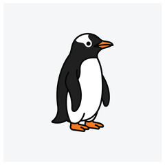 Fototapeta premium Minimal silhouette illustration of a standing penguin