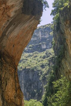 Gorge, rock faces of the Garganta Verde, Sierra de C&aacute;diz, C&aacute;diz, Spain