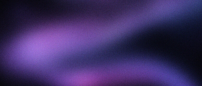 Abstract purple gradient background with grainy texture, soft violet light leaks on dark backdrop, ethereal neon glow with film grain effect, moody atmospheric wallpaper for digital design.