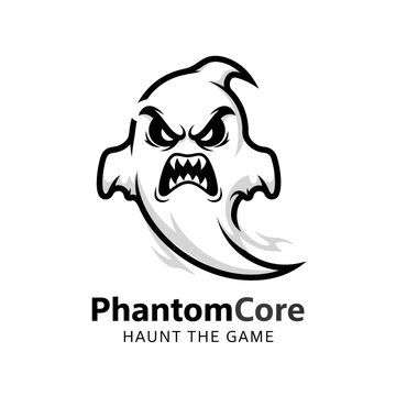 Angry ghost cartoon character head.