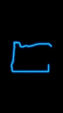 Mobile Vertical Resolution, 2160x3840 Pixels, Oregon State (USA) Map Neon Lights, Oregon State Neon Lights Map Opener Suitable for Elections, July 4th and Memorial Day