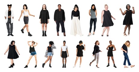 Fototapeta premium Diverse women in stylish outfits