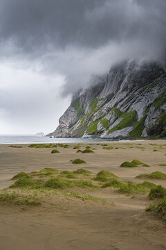 Beach of Bunes, Bunesstranda, Lofoten, Nordland, Norway
