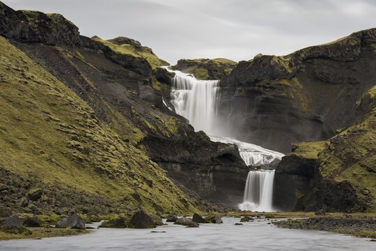 &Oacute;f&aelig;rufoss waterfall, Eldgj&aacute; or Eldgja fire gorge, Skaft&aacute;rhreppur, South Iceland, Iceland