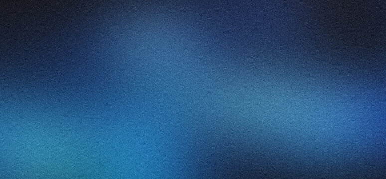 Grainy blue gradient background with retro film noise texture, abstract dark navy blur wallpaper for digital art, moody atmospheric light leak effect for cinematic graphic design projects.