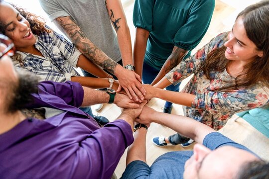 Diverse team unity collaboration.