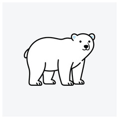 Fototapeta premium Simple silhouette drawing of a standing polar bear