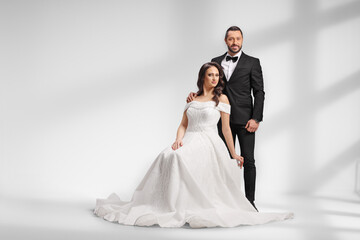 Naklejka premium Portrait of a wedding couple
