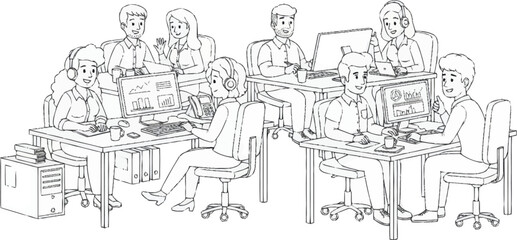 Obraz premium People working at office desks.